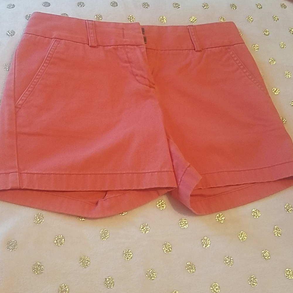 Orange J Crew Chino Shorts